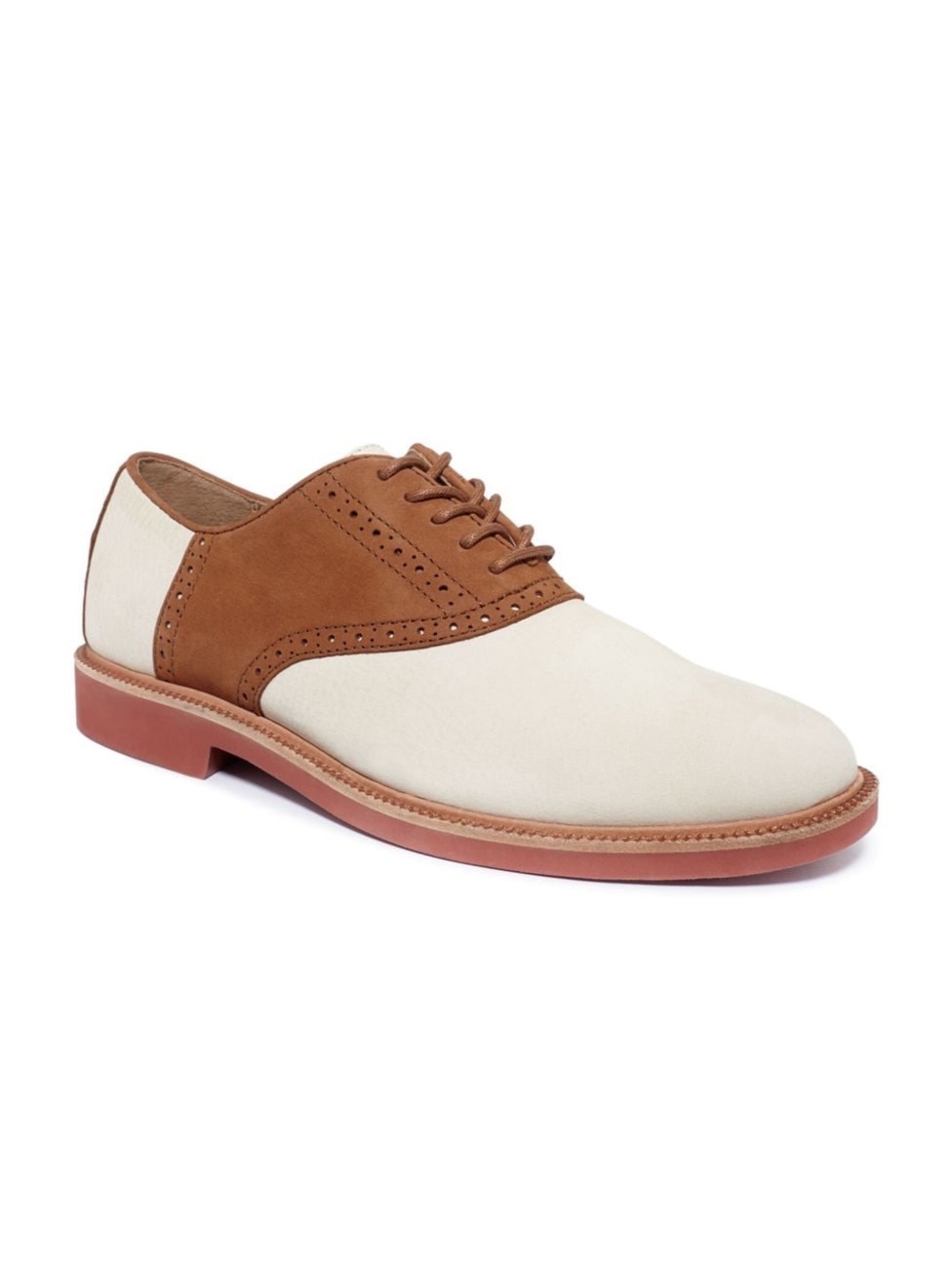 Men's Two-Tone Cream and Brown Oxford Dress Shoe